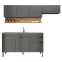 Ver imagem 1 de Cozinha Modulada 3 Pecas com Balcao Pia Line Gris Cp Freijo Ktp Gris Cp Freijo