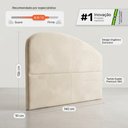 Ver imagem 4 de Cabeceira Cama Box Casal Colli 140cm Estofada Orgânica Moderna Suede Bege Claro - Desk Design