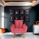 Ver imagem 3 de Poltrona para Sala e Quarto Decorativa Opala Suede Cor Rosa