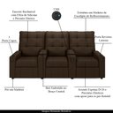 Ver imagem 3 de Poltrona do Papai Reclinável Sala de Cinema Movie 3 Lugares Manual Baú USB Veludo Marrom Gran Belo M