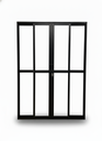 Ver imagem 1 de Porta Sacada 4 Folhas Aluminio Preto com Fechadura 2,10x1,80 Linha 25