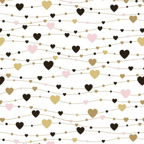 Papel de Parede Baby Meninas Corações Coloridos - 3,00x0,50m