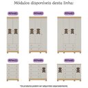 Ver imagem 6 de Cômoda Infantil 125cm 2 Portas com Vidro e 4 Gavetas Fofura Multimóveis Mp4485 Madeirado/off White