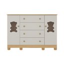 Ver imagem 7 de Cômoda Infantil 125cm 2 Portas com Vidro e 4 Gavetas Fofura Multimóveis Mp4485 Madeirado/off White