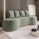 Ver imagem 1 de Sofá 3 Lugares 210cm Orgânico Viana B10 Bouclê Menta - Mpozenato