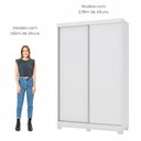 Ver imagem 4 de Guarda Roupas de Solteiro 2 Portas de Correr e 2 Gavetas Málaga 143cm - Branco