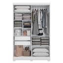 Ver imagem 3 de Guarda Roupas de Solteiro 2 Portas de Correr e 2 Gavetas Málaga 143cm - Branco