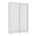 Ver imagem 2 de Guarda Roupas de Solteiro 2 Portas de Correr e 2 Gavetas Málaga 143cm - Branco