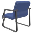 Ver imagem 6 de Kit 02 Cadeiras de Escritório Recepção Fixa Pés Preto Lev P03 Vinil Azul - Lyam Decor