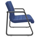 Ver imagem 5 de Kit 02 Cadeiras de Escritório Recepção Fixa Pés Preto Lev P03 Vinil Azul - Lyam Decor