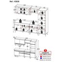 Ver imagem 5 de Armário de Cozinha Completa 252cm com Leds Veneza Up Multimóveis V2035 Preto/Dourado