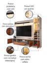 Ver imagem 4 de Estante Home Noble para Tv até 75” 225cm com Cristaleira Led Porta Reflecta Sala Moderna