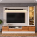 Ver imagem 2 de Estante Home Noble para Tv até 75” 225cm com Cristaleira Led Porta Reflecta Sala Moderna