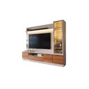 Ver imagem 7 de Estante Home Noble para Tv até 75” 225cm com Cristaleira Led Porta Reflecta Sala Moderna