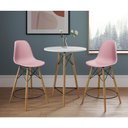 Ver imagem 1 de Mesa Bistrô Eames Eiffel Branca com 2 Banquetas Rosas de Madeira