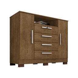Kit Cômoda Sapateira 1 Porta 4 Gavetas Cannes Com Multiuso Egito 2 Portas Malbec Incorplac - 4
