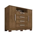 Ver imagem 4 de Kit Cômoda Sapateira 1 Porta 4 Gavetas Cannes Com Multiuso Egito 2 Portas Malbec Incorplac