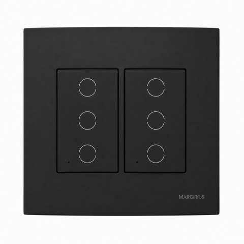 Interruptor Inteligente Touch 6 Teclas Ebony Clean Margirius Cor:Preto