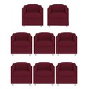 Ver imagem 1 de Kit 8 Poltronas Decorativa Bia Suede Marsala - Twdecora