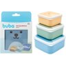 Kit Pote Termico + Garrafa Termico + Babador + 3 Potes Azul - Buba - 4