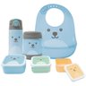 Kit Pote Termico + Garrafa Termico + Babador + 3 Potes Azul - Buba - 1