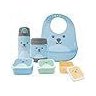 Kit Pote Termico + Garrafa Termico + Babador + 3 Potes Azul - Buba - 3