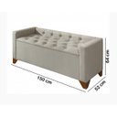 Ver mais imagens de Recamier Baú Decorativo California 1,50m Sofá Premium para Cama Casal Estilo Estofado Cor Bege