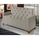 Ver imagem 1 de Recamier Baú Decorativo California 1,50m Sofá Premium para Cama Casal Estilo Estofado Cor Bege