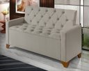 Ver imagem 1 de Recamier Baú Decorativo California 1,50m Sofá Premium para Cama Casal Estilo Estofado Cor Bege