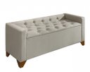 Ver imagem 2 de Recamier Baú Decorativo California 1,50m Sofá Premium para Cama Casal Estilo Estofado Cor Bege