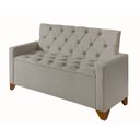 Ver imagem 5 de Recamier Baú Decorativo California 1,50m Sofá Premium para Cama Casal Estilo Estofado Cor Bege