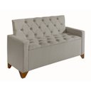 Ver imagem 3 de Recamier Baú Decorativo California 1,50m Sofá Premium para Cama Casal Estilo Estofado Cor Bege
