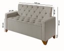 Ver imagem 7 de Recamier Baú Decorativo California 1,50m Sofá Premium para Cama Casal Estilo Estofado Cor Bege