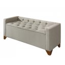 Ver imagem 4 de Recamier Baú Decorativo California 1,50m Sofá Premium para Cama Casal Estilo Estofado Cor Bege