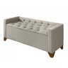 Recamier Baú Decorativo California 1,50m Sofá Premium para Cama Casal Estilo Estofado Cor Bege - 4