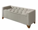 Ver imagem 4 de Recamier Baú Decorativo California 1,50m Sofá Premium para Cama Casal Estilo Estofado Cor Bege