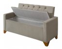 Ver imagem 6 de Recamier Baú Decorativo California 1,50m Sofá Premium para Cama Casal Estilo Estofado Cor Bege