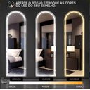 Ver imagem 4 de Espelho Jateado com Led Quente/frio Grande Corpo Inteiro com Moldura Oval 170x70cm Luxo Preto