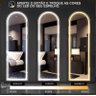 Espelho Jateado com Led Quente/frio Grande Corpo Inteiro com Moldura Oval 170x70cm Luxo Preto - 4