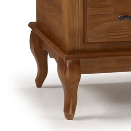 Balcão Buffet Madeira Maciça 4 Portas 2 Gavetas Prateleira em Vidro Pés Luiz Xv 60510 Linz Móveis - 3