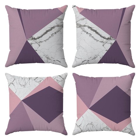 Kit Capas Almofadas Decorativas Mármore 2 45x45 - Id Decor