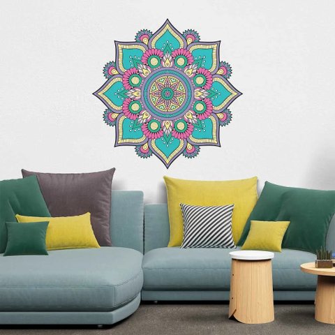 Adesivo de Parede New Mandala 7 Arte Destaque 0,75 X 0,75 Metros