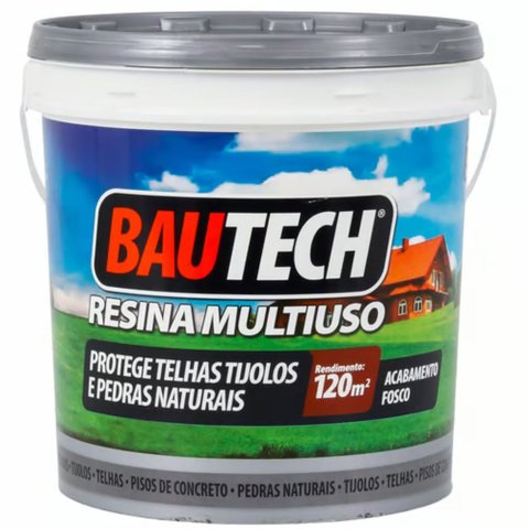 Resina Acrílica Multiuso Fosca para Telhas, Tijolos e Pedras Naturais 12 Litros - 10068 - Bautech Re
