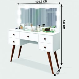 Penteadeira Camarim 5 Gavetas Nevada Retrô Potente - 5