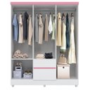Ver imagem 5 de Guarda Roupa Casal 06 Portas 62920 Branco Rosa Flex Demobile