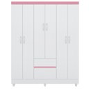 Ver imagem 6 de Guarda Roupa Casal 06 Portas 62920 Branco Rosa Flex Demobile