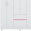 Ver mais imagens de Guarda Roupa Casal 06 Portas 62920 Branco Rosa Flex Demobile