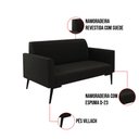 Ver imagem 4 de Sofá Namoradeira com 2 Poltronas Pés Villach Marisa Suede Preto D03 - D'Rossi