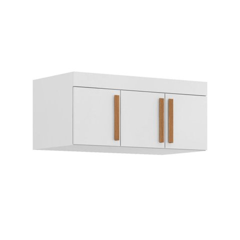 Armário Aéreo para Quarto Cecília 3 Portas Branco - Pnr Móveis