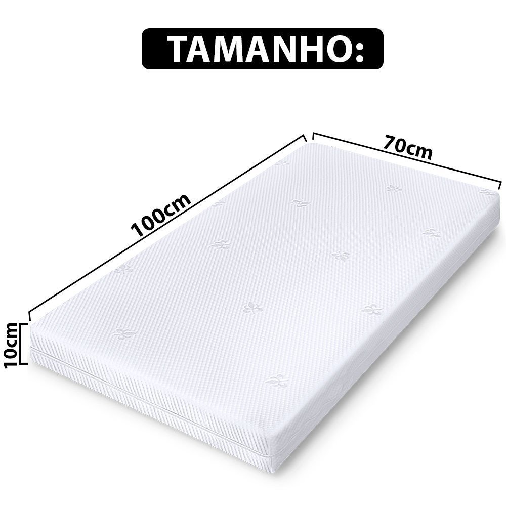 Colchão de Chiqueirinho para Bebe com Capa Protetor Impermeável em Malha 100x70cm - Bf Colchoes - 7